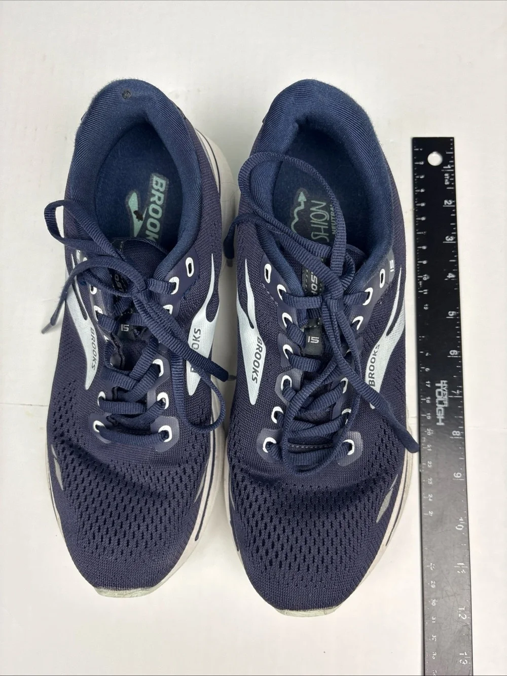 Brooks Ghost 15 Men 8.5 Sneakers Navy Blue Running 1103931D026 Athletic Comfy